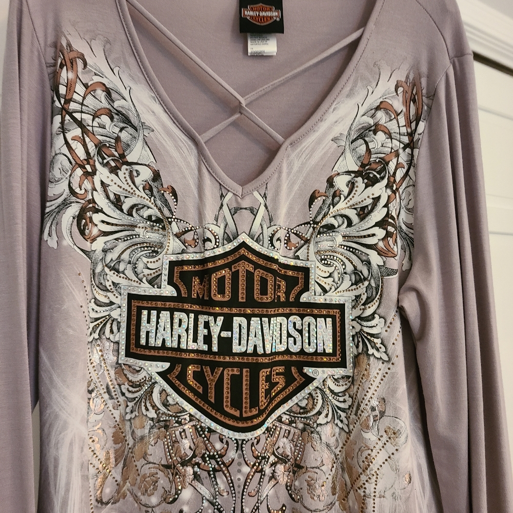 Harley-Davidson frost gray XL long sleeve top